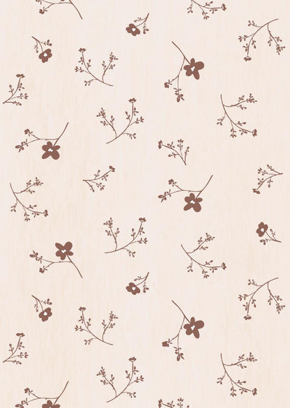 Papier peint chambre enfant Fleurs - Rose nude &amp; Terracotta