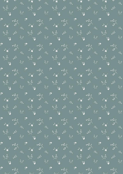 Papier peint chambre enfant Fleurs - Bleu &amp; Blanc