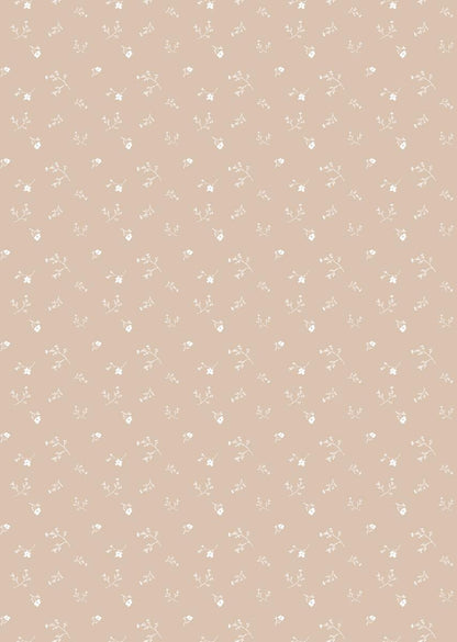 Papier peint chambre enfant Fleurs - Rose nude &amp; Blanc