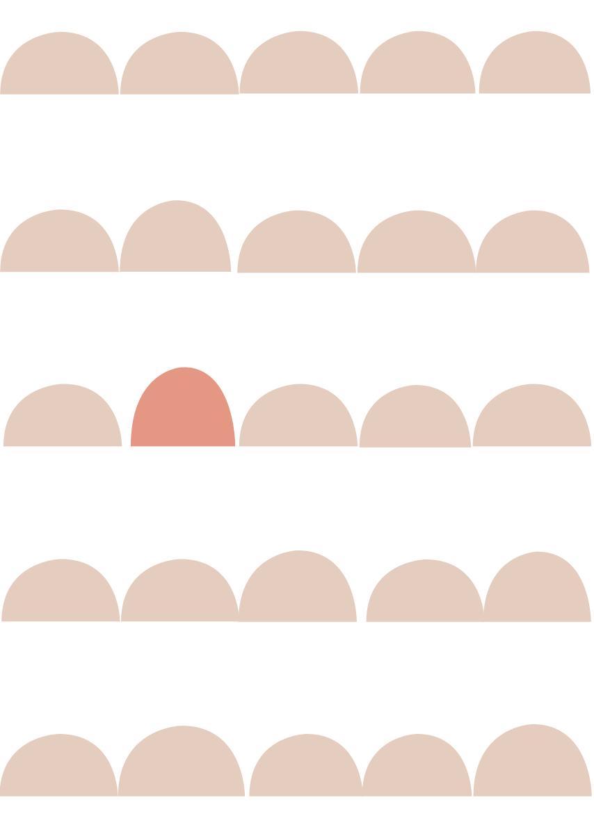 Papier peint chambre enfant Arches - Rose nude &amp; Corail