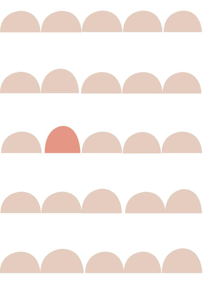 Papier peint chambre enfant Arches - Rose nude &amp; Corail