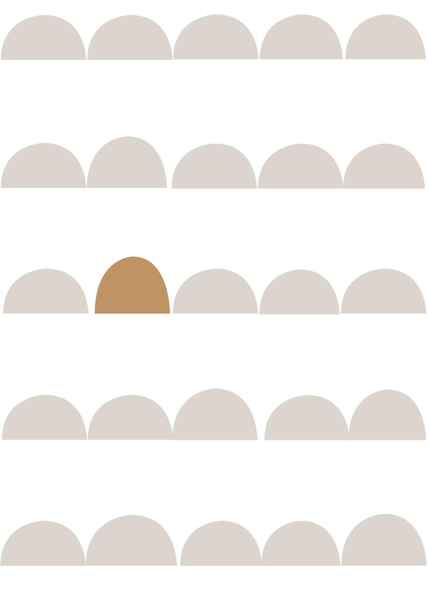 Papier peint chambre enfant Arches - Gris &amp; ocre