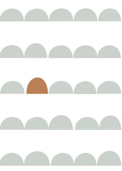 Papier peint chambre enfant Arches - Vert sauge &amp; Terracotta