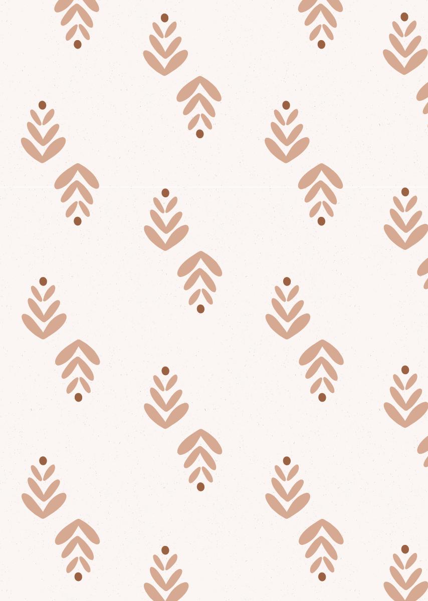 Papier peint chambre enfant Feuilles - Rose &amp; Terracotta
