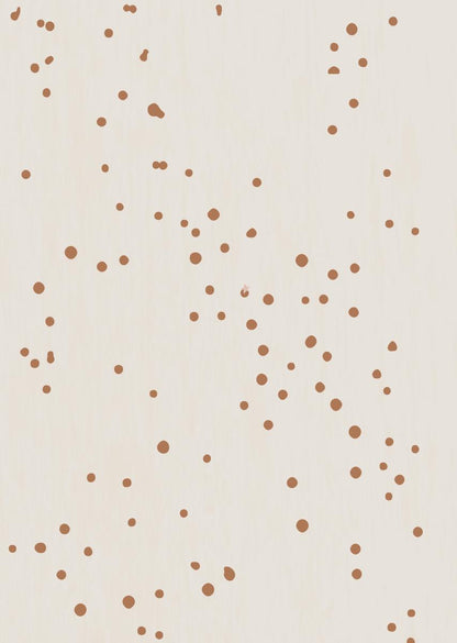 Papier peint chambre enfant confettis - Beige &amp; Marron