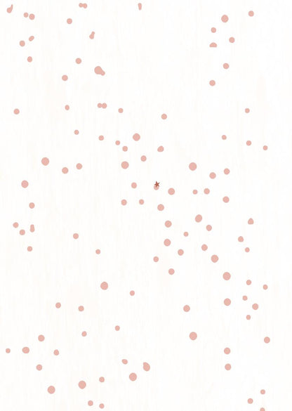Papier peint chambre enfant Confettis - Rose &amp; Blanc