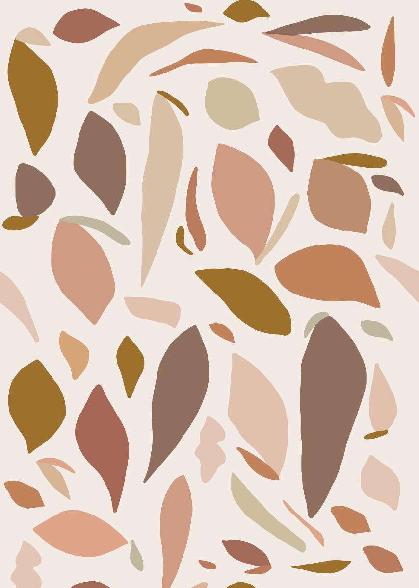 Papier peint chambre enfant motif fruits - Rose, Beige &amp; Terracotta