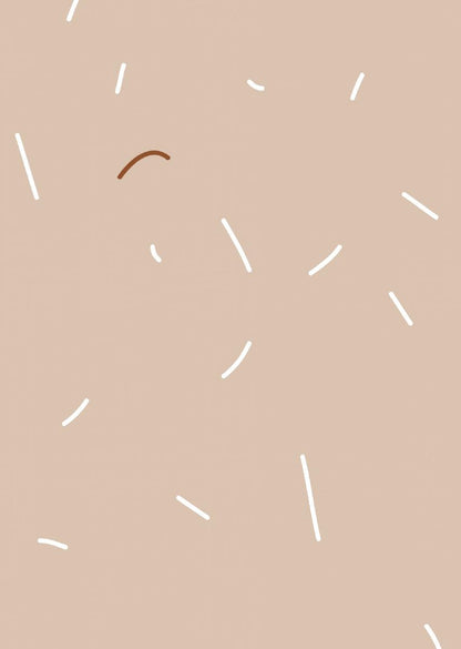 Papier peint chambre enfant Vermicelle - Rose nude &amp; Blanc