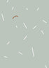 Papier peint chambre enfant Vermicelle - Vert sauge & Blanc