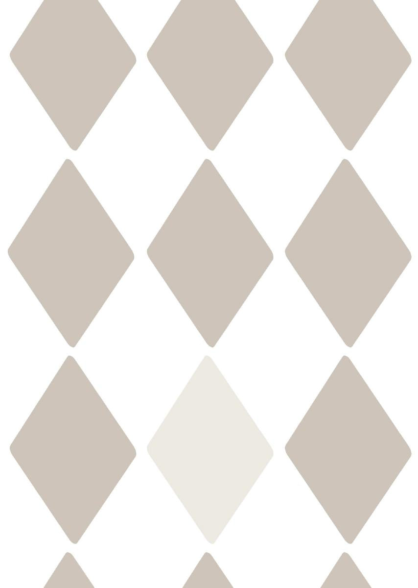 Papier peint chambre enfant Losanges - Beige &amp; Gris
