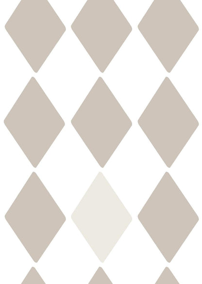 Papier peint chambre enfant Losanges - Beige &amp; Gris