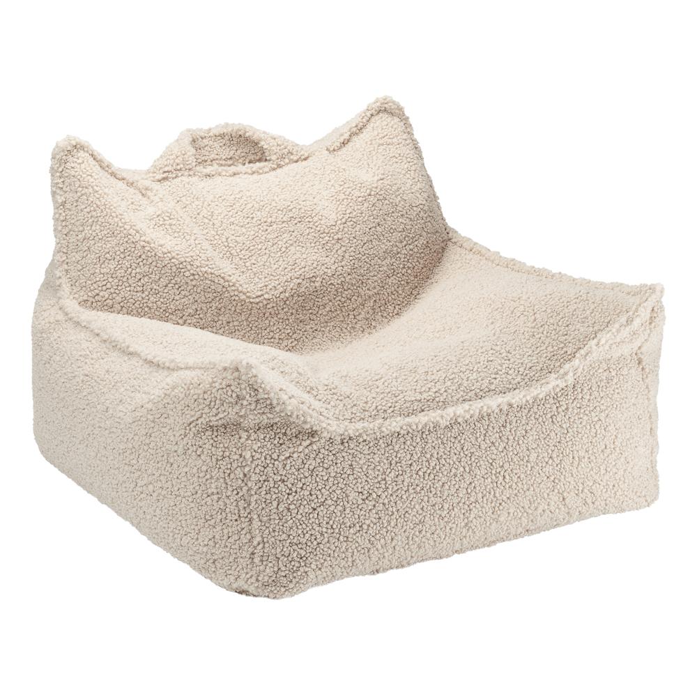 Fauteuil enfant Teddy bouclette Beige