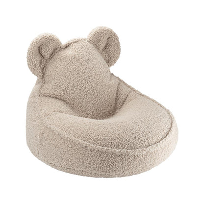Fauteuil enfant ourson tissu bouclette Beige
