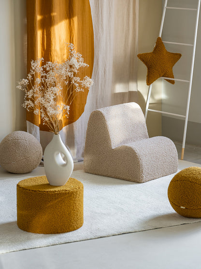 Fauteuil enfant Teddy bouclette Beige