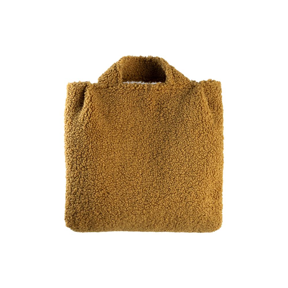 Pouf carré bouclette Ecru