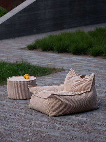 Fauteuil velours Beige