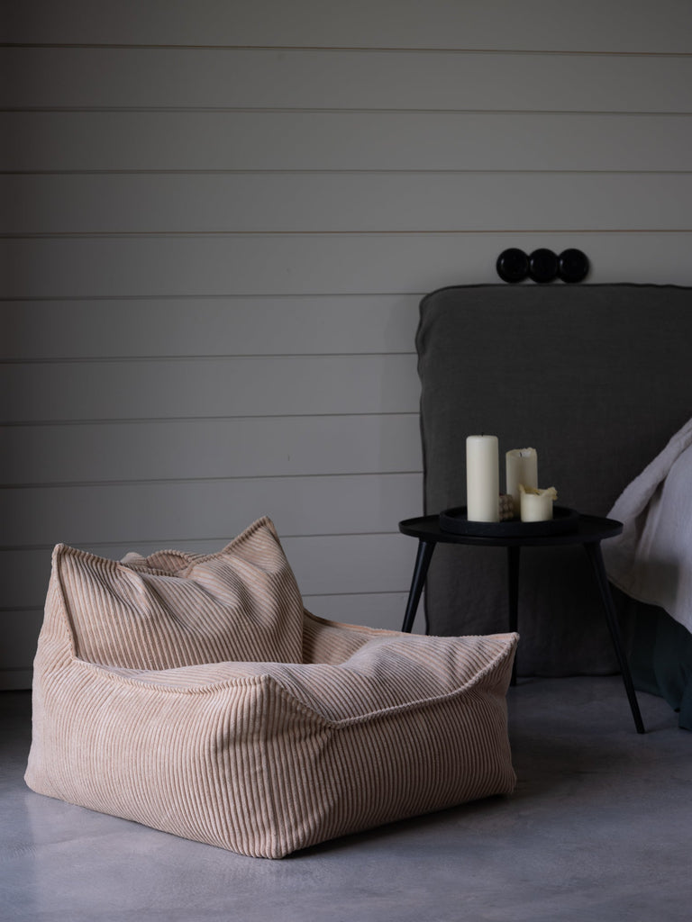 Fauteuil velours Beige