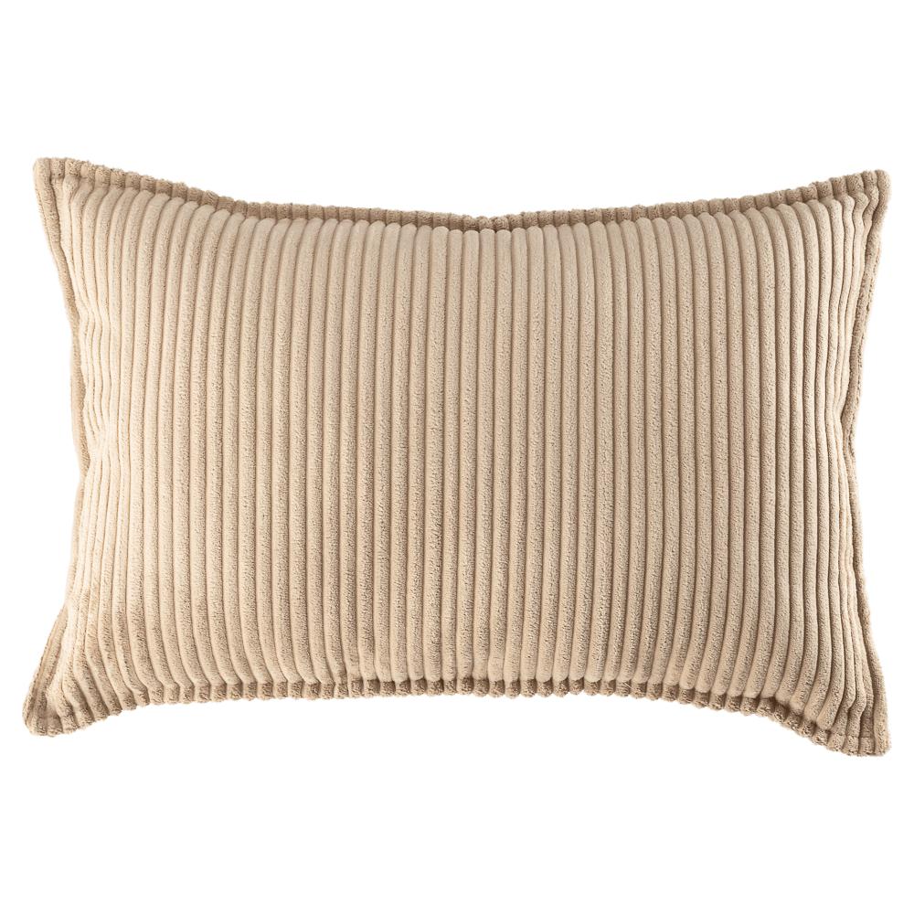 Coussin rectangulaire velours côtelé Beige