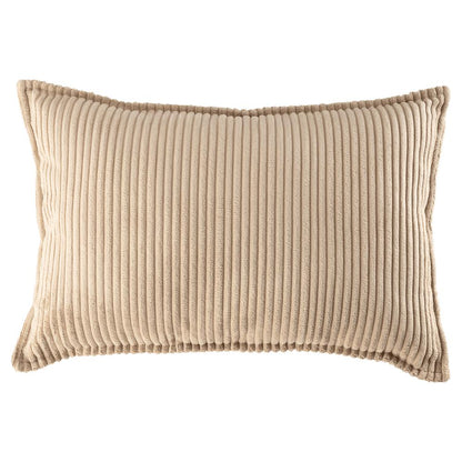 Coussin rectangulaire velours côtelé Beige