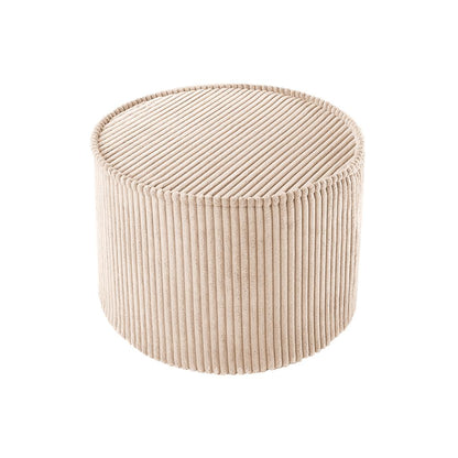 Pouf rond velours Beige