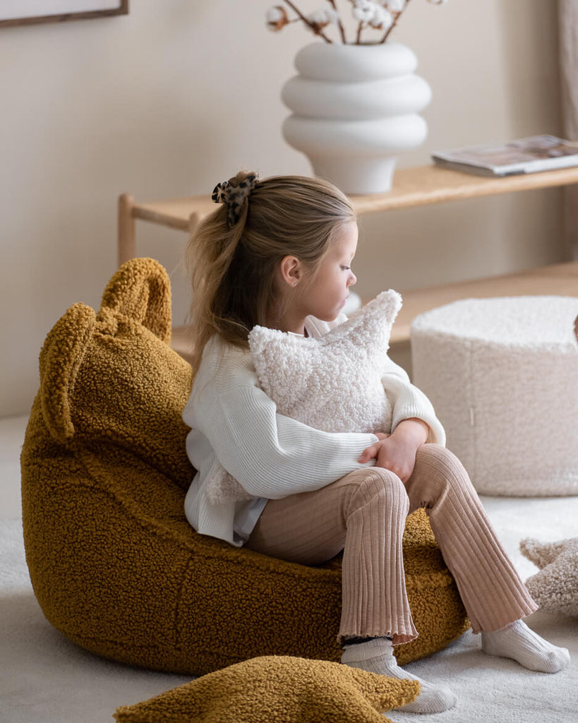 Pouf bouclette blanc
