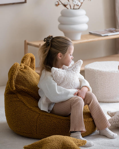 Pouf bouclette blanc