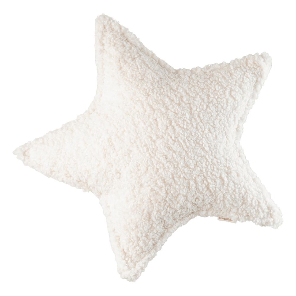 Coussin étoile bouclette Blanc