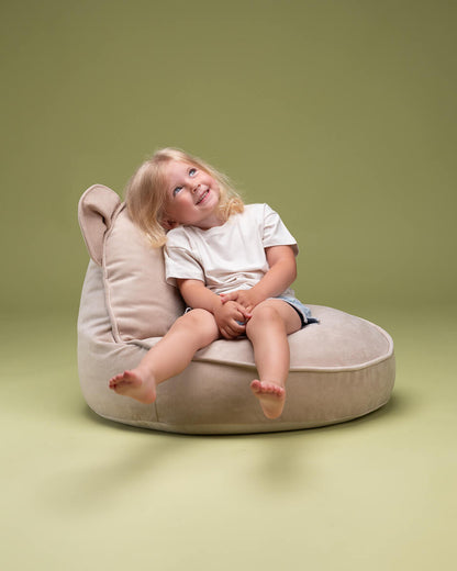 Fauteuil enfant ourson velours Beige