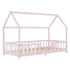 Lit cabane avec barrière - 90x200cm - Rose
