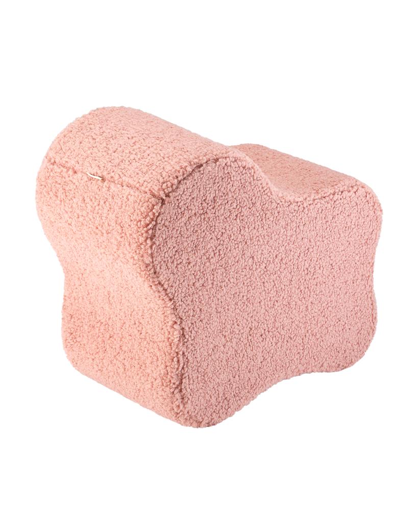 Pouf enfant Teddy bouclette Rose