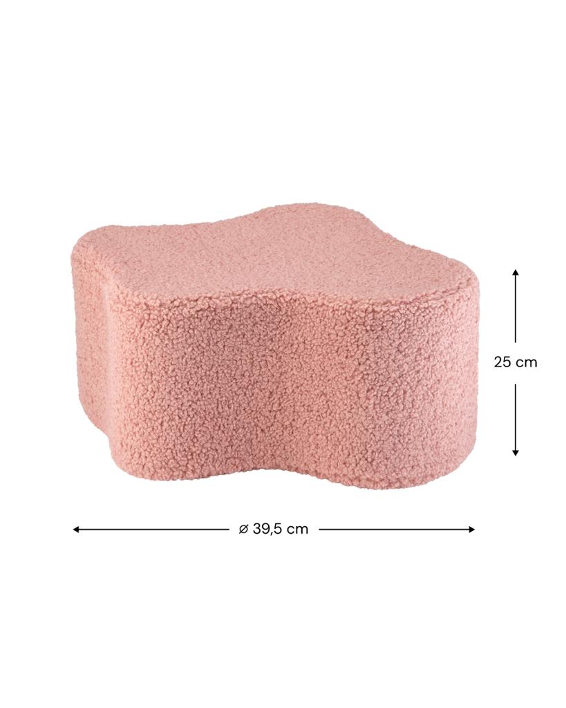 Pouf enfant Teddy bouclette Rose