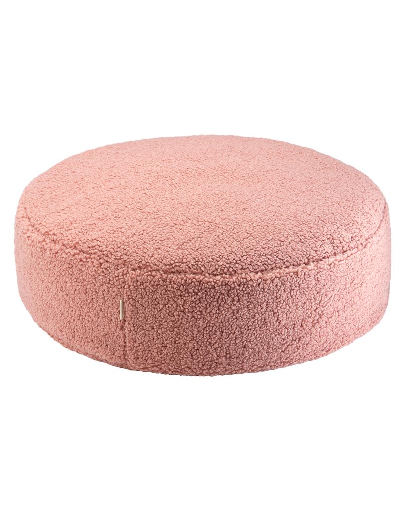 Pouf enfant Teddy bouclette Rose