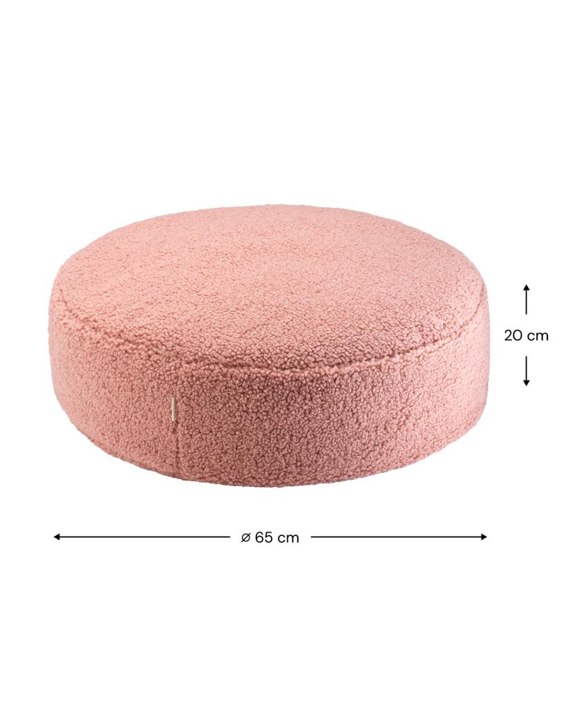 Pouf enfant Teddy bouclette Rose