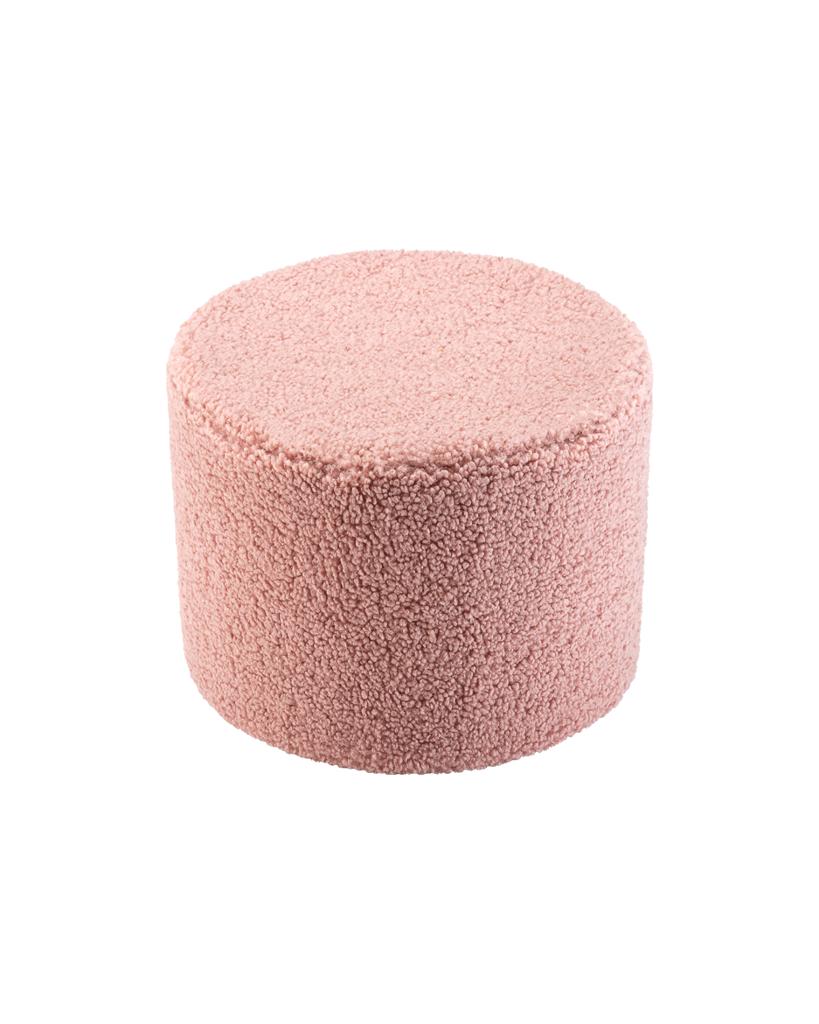 Pouf enfant Teddy bouclette Rose