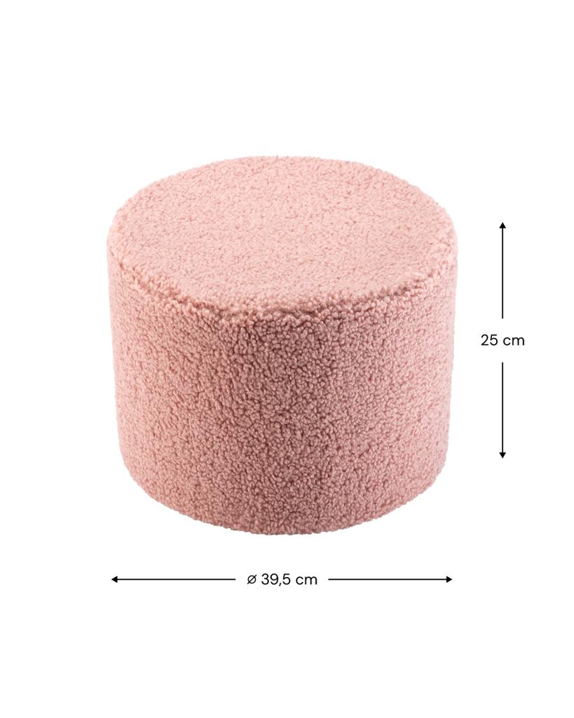 Pouf enfant Teddy bouclette Rose