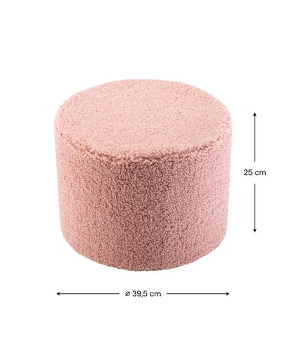 Pouf enfant Teddy bouclette Rose