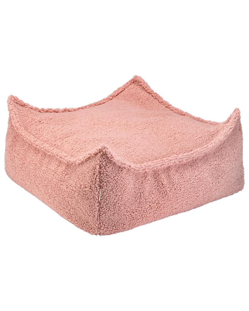 Pouf enfant Teddy bouclette Rose