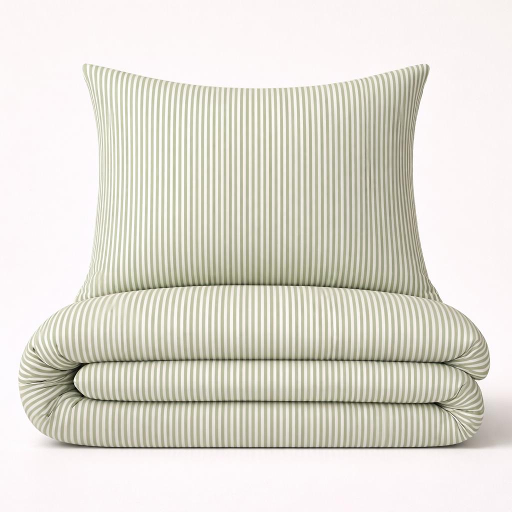 Housse de couette enfant rayures Vert
