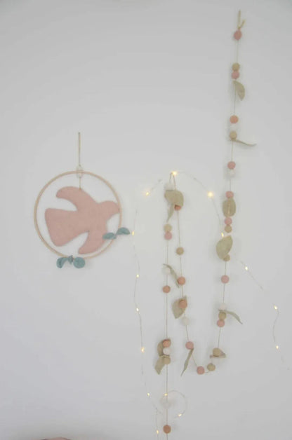 Guirlande chambre bébé rose Vert &amp; Blanc