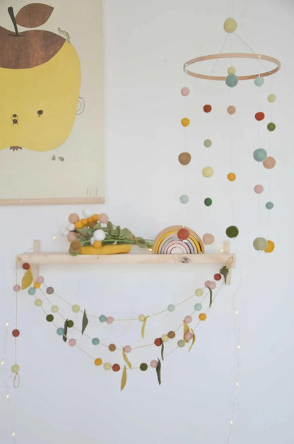 Guirlande chambre bébé Jaune moutarde &amp; Rose