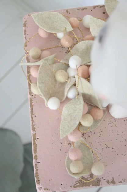 Guirlande chambre bébé rose Vert &amp; Blanc