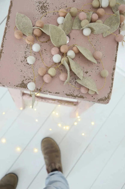 Guirlande chambre bébé rose Vert &amp; Blanc