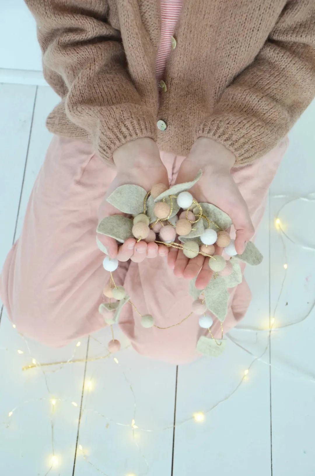 Guirlande chambre bébé rose Vert &amp; Blanc