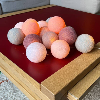 Guirlande lumineuse boule Rose &amp; Blanc