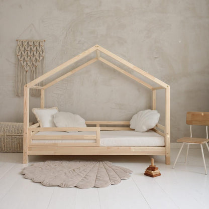 Lit cabane avec barrière Filipa 90x190cm blanc