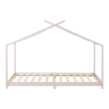 Pack lit cabane + ciel de lit 90x200cm - Rose