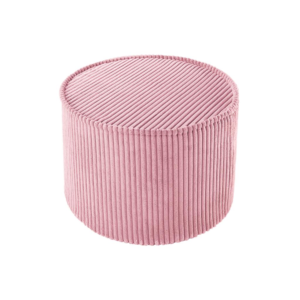Pouf rond velours Rose
