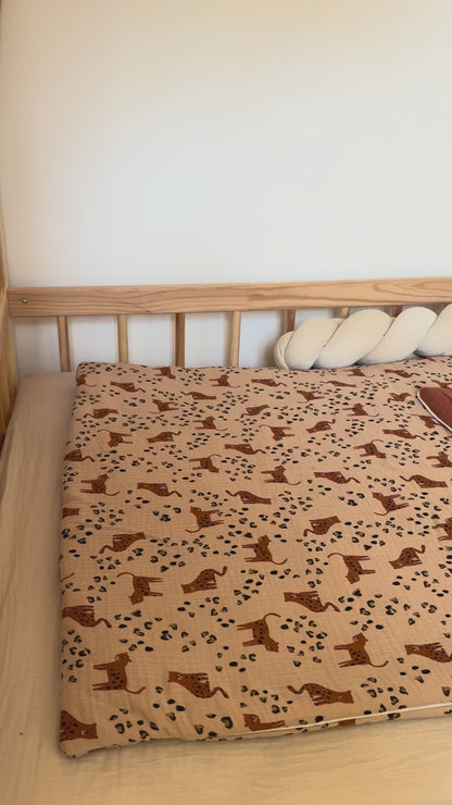 Sac de couchage enfant leopard beige