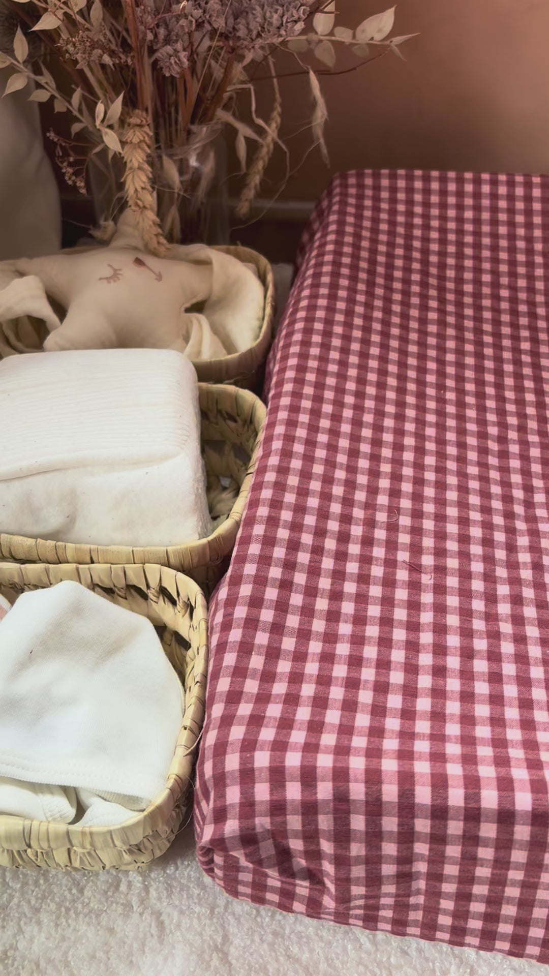 Housse matelas à langer vichy