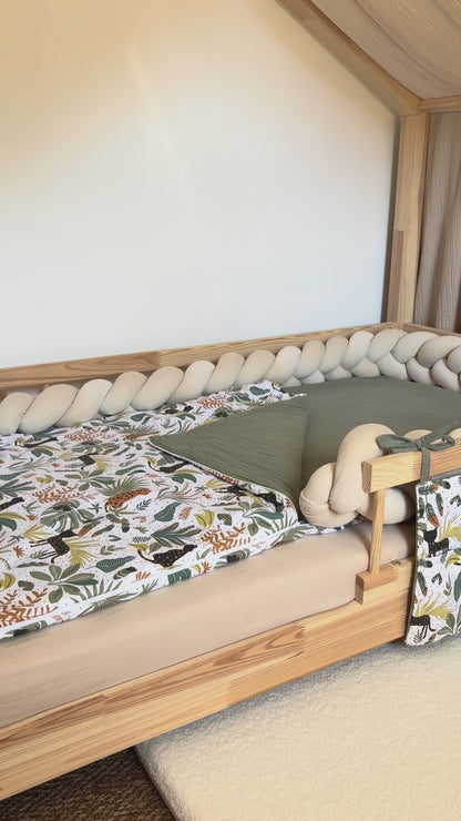 Beige bedhemel van biologisch katoen